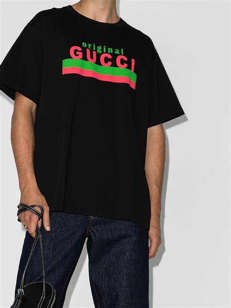 gucci logo t shirt|gucci t shirt logo print.